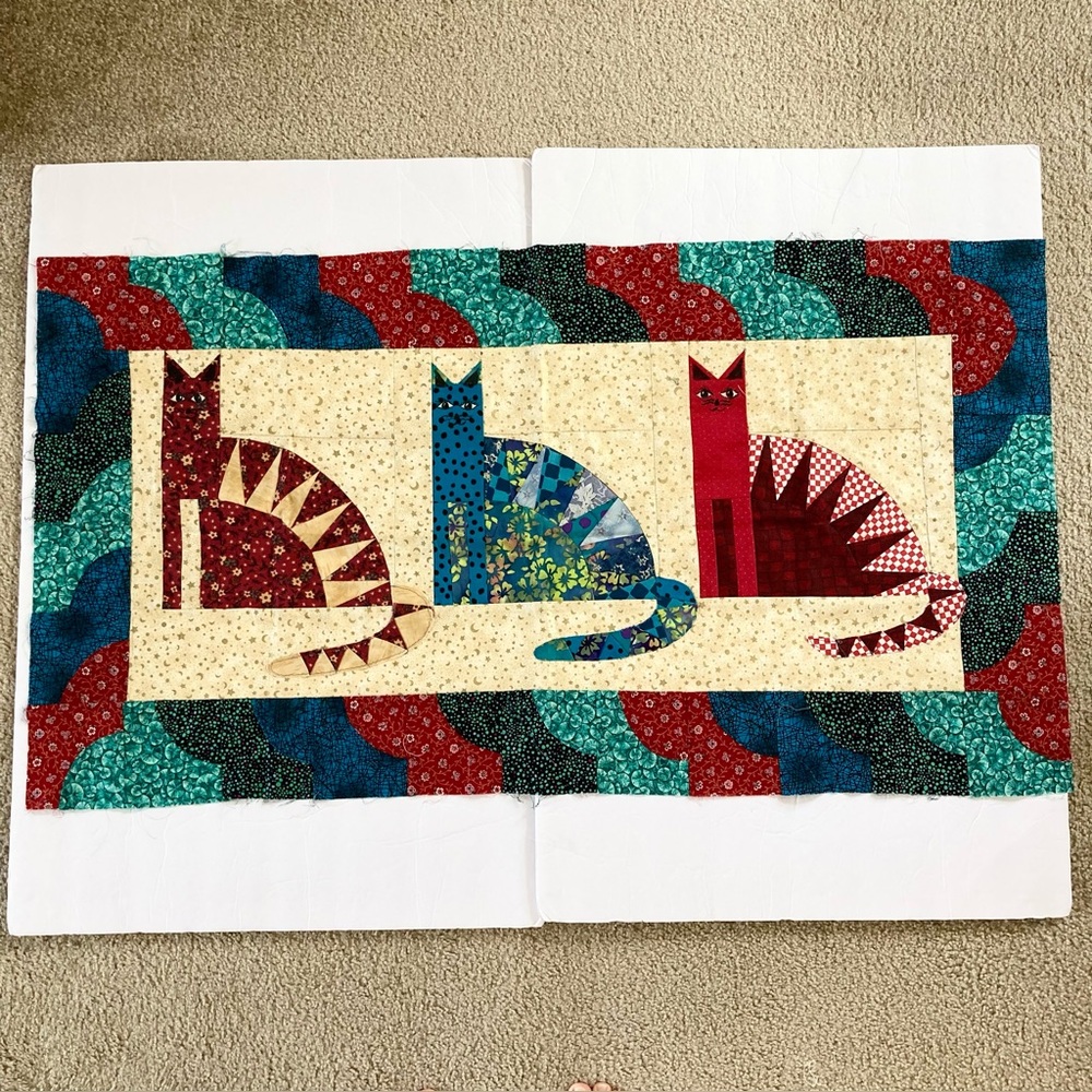 Handmade Quilted Cat Panel